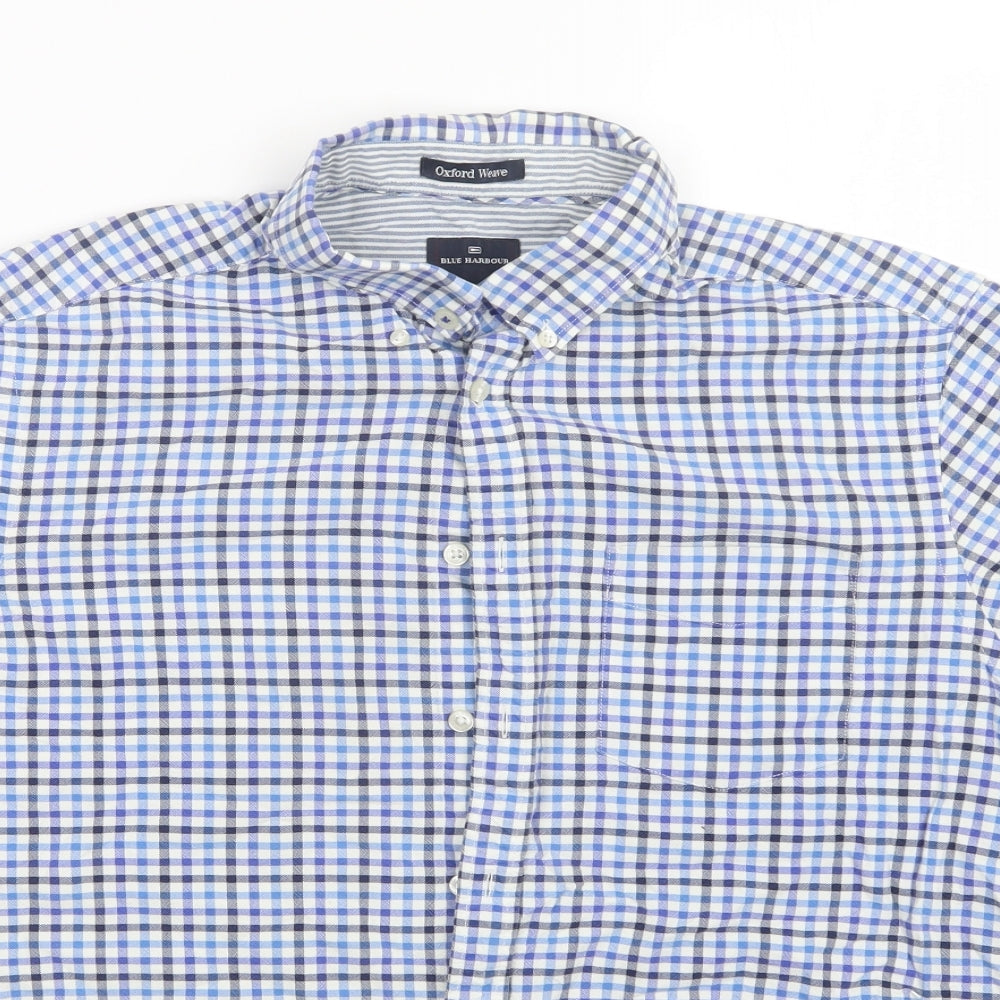 M&S Mens Blue    Button-Up Size L