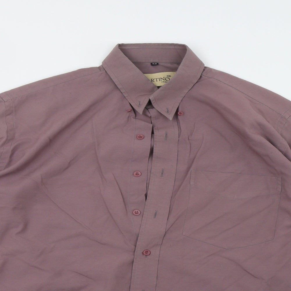 Martino Mens Purple    Button-Up Size 40