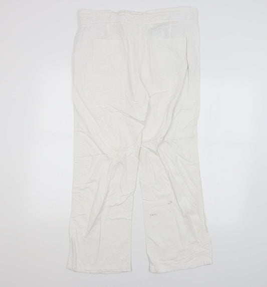 Parallel Womens White   Trousers  Size 14 L26 in