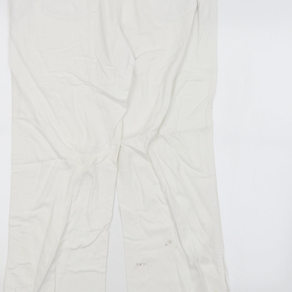 Parallel Womens White   Trousers  Size 14 L26 in