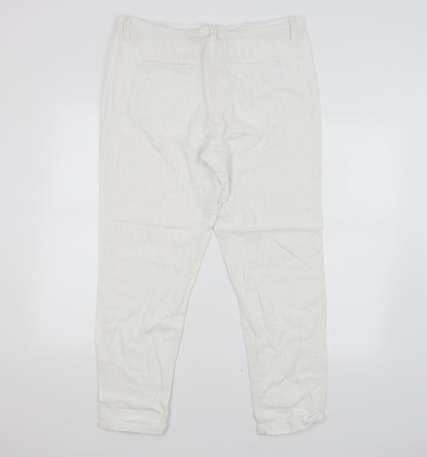 NEXT Womens White   Chino Trousers Size 14 L26 in