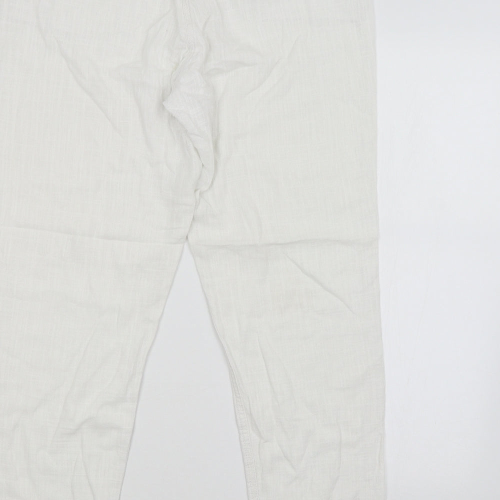 NEXT Womens White   Chino Trousers Size 14 L26 in