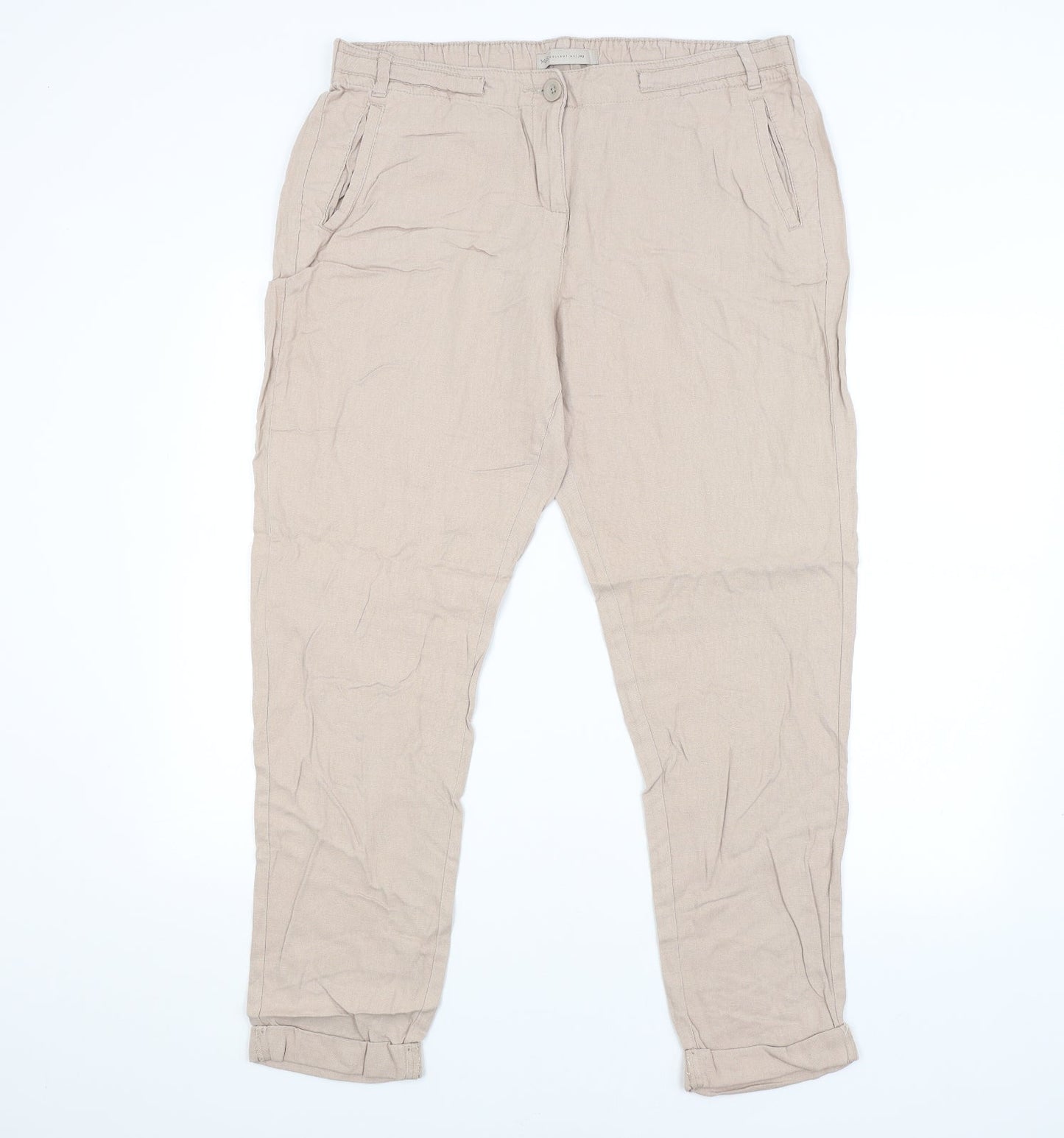 M&S Womens Brown   Trousers  Size 16 L28 in