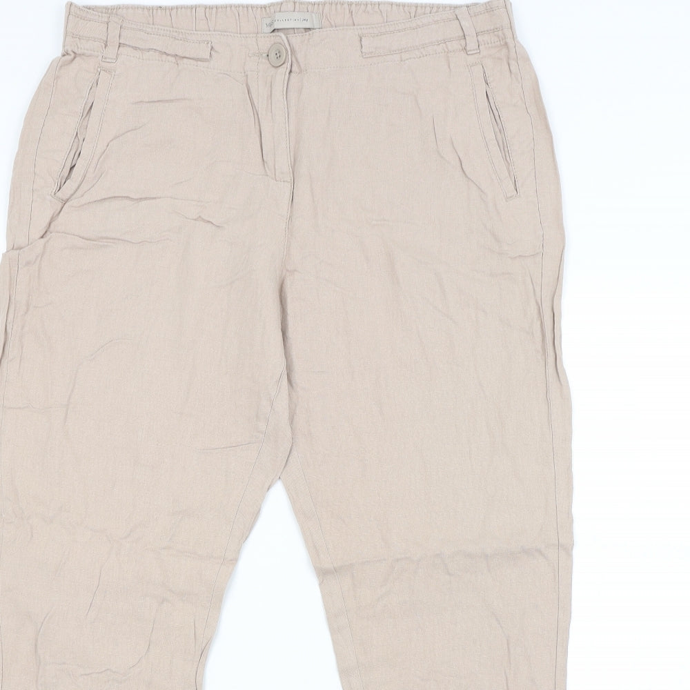 M&S Womens Brown   Trousers  Size 16 L28 in