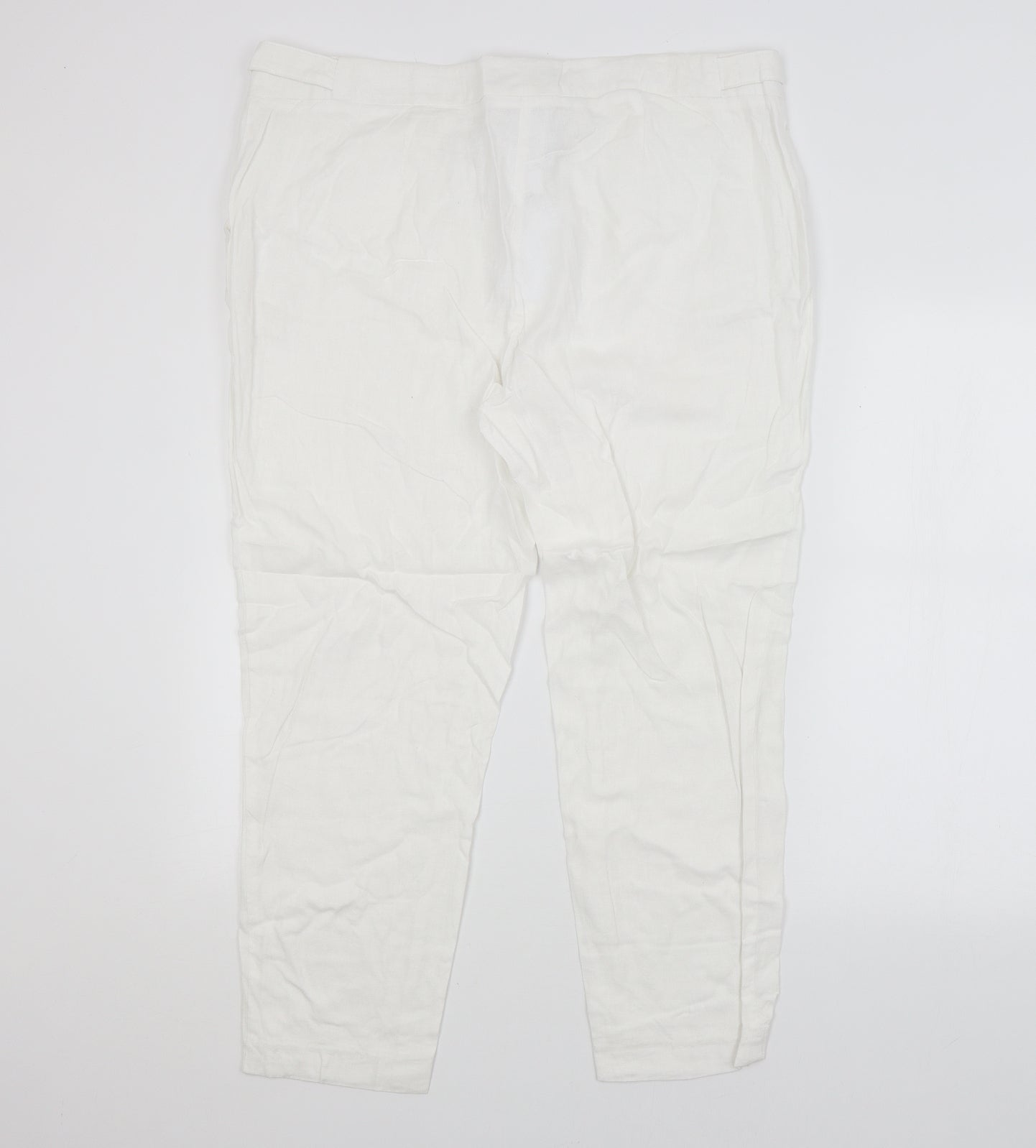 M&S Womens White   Trousers  Size 18 L25 in