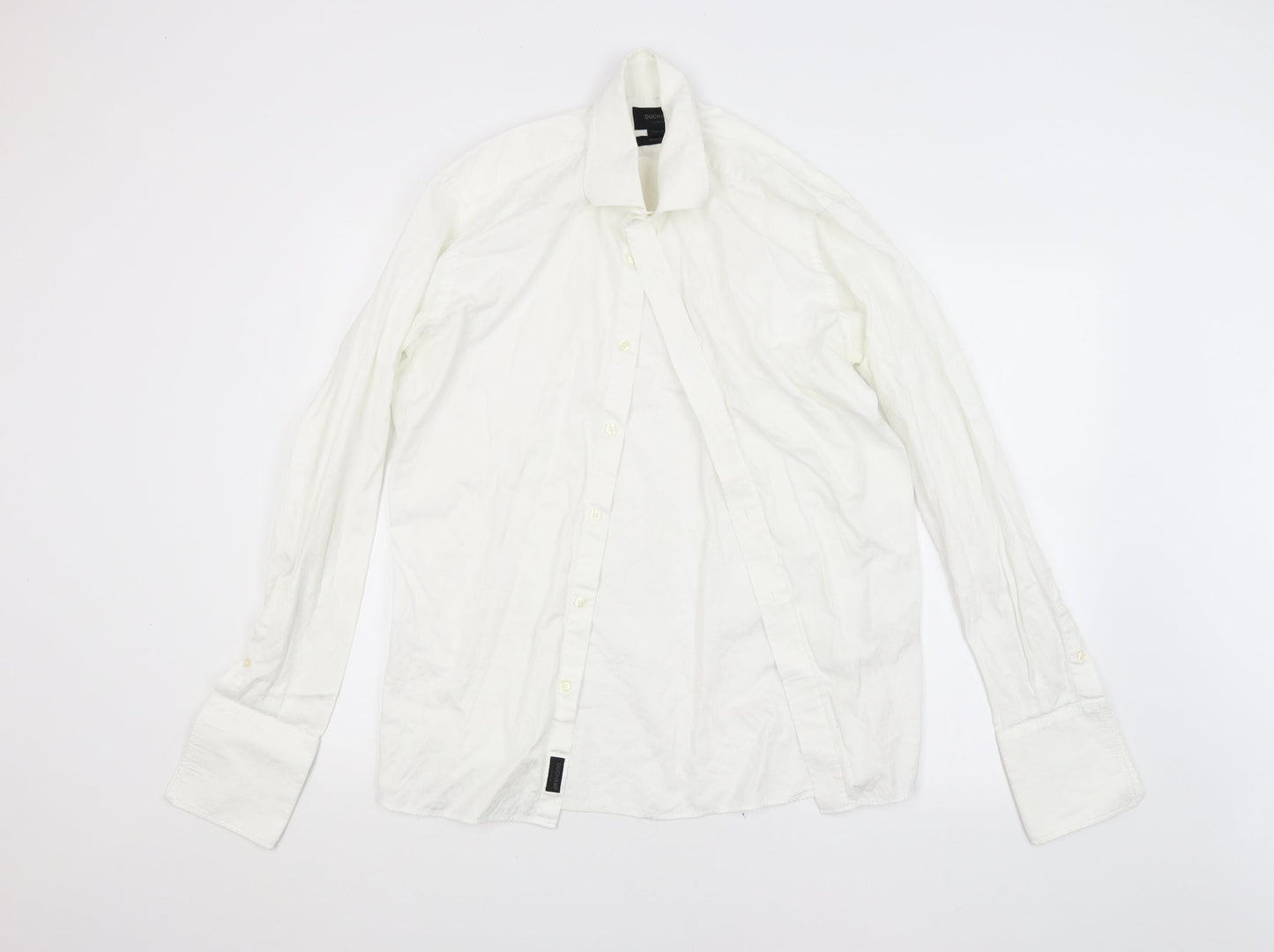 Duchamp Mens White Floral   Dress Shirt