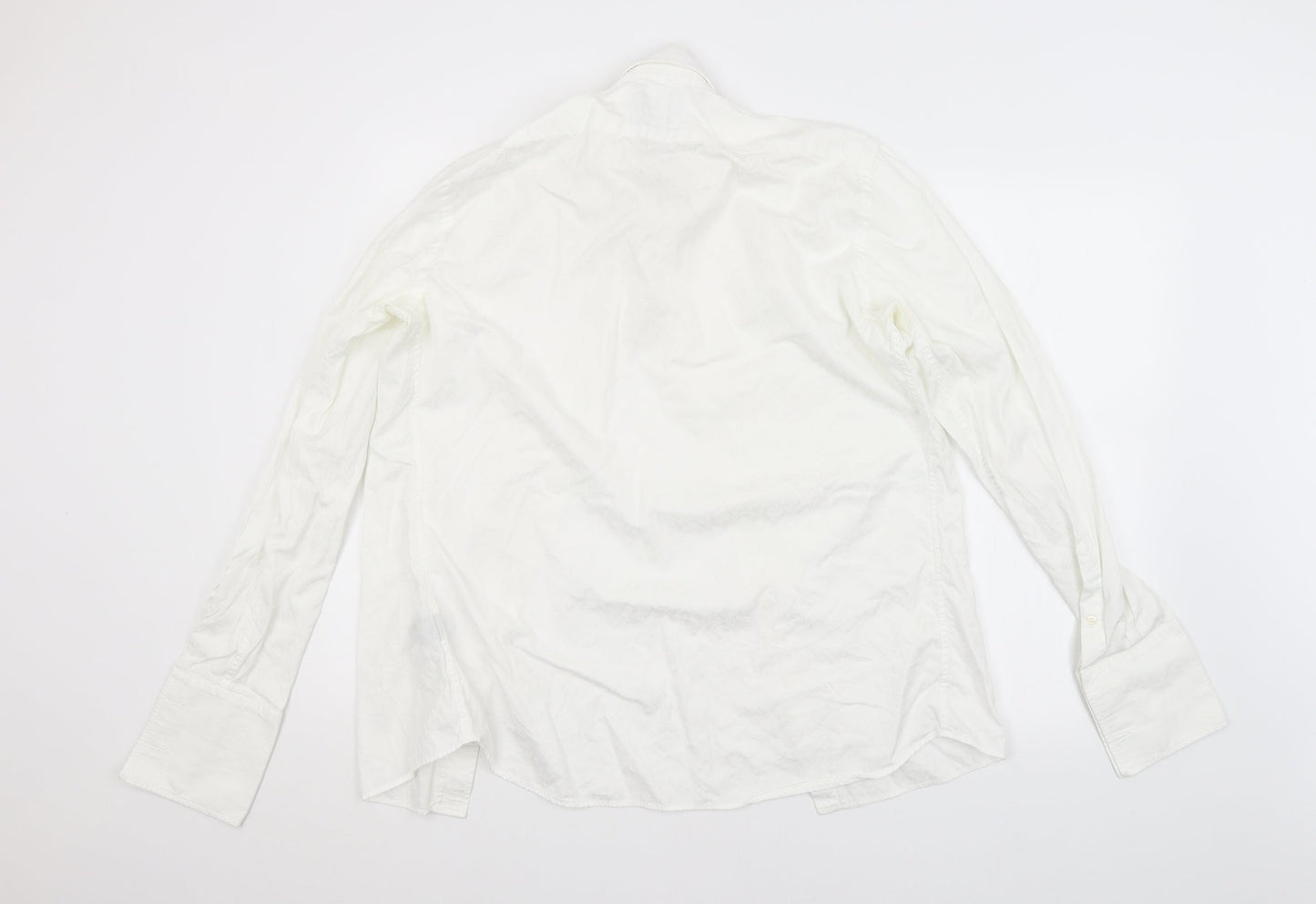 Duchamp Mens White Floral   Dress Shirt