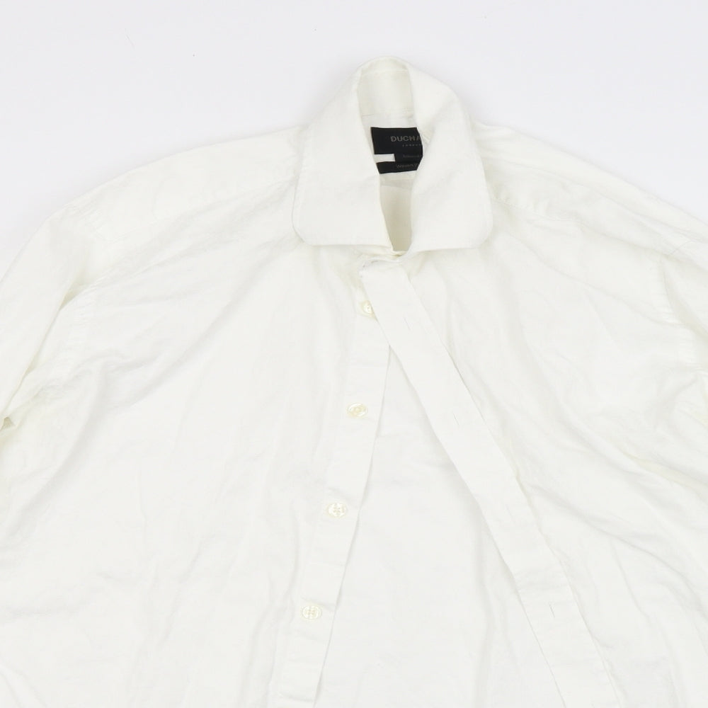 Duchamp Mens White Floral   Dress Shirt