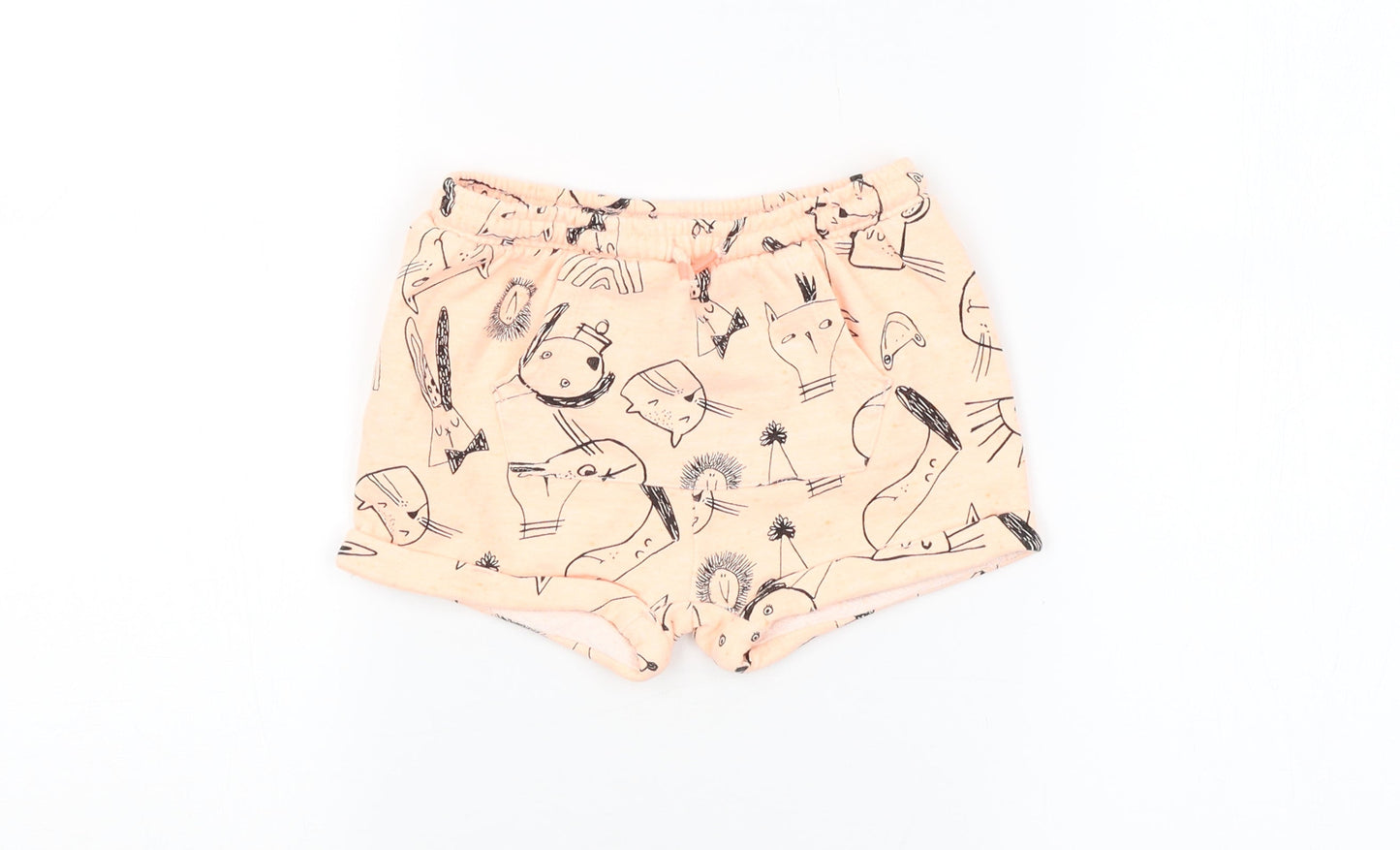 NEXT Girls Orange Animal Print  Cropped Leggings Size 12-18 Months