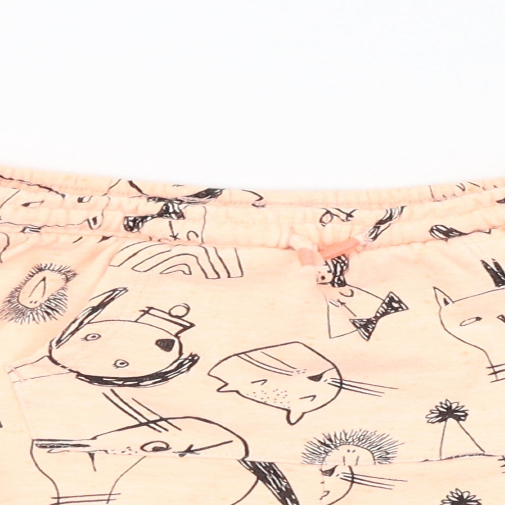 NEXT Girls Orange Animal Print  Cropped Leggings Size 12-18 Months
