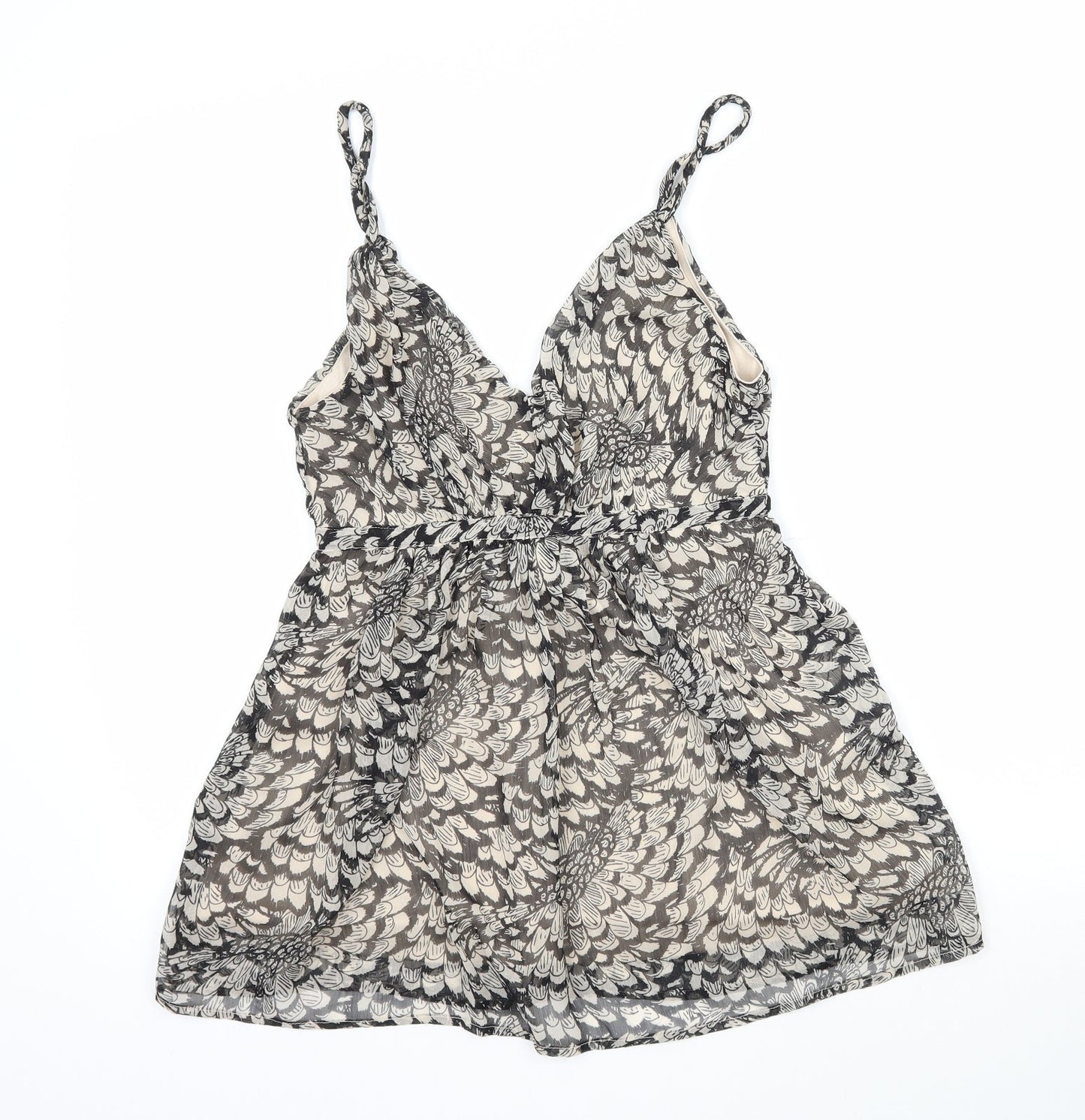 VILA Womens Beige Animal Print  Camisole Blouse Size XL  - Feather pattern