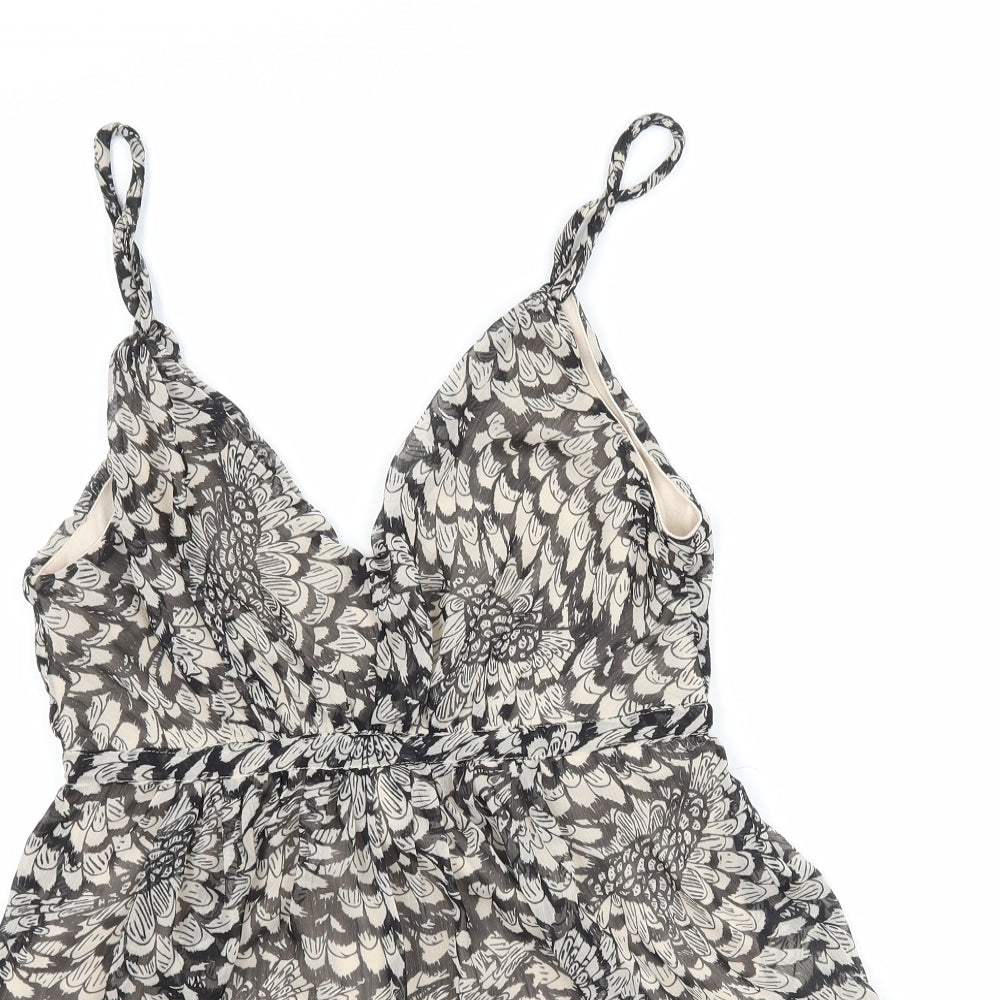 VILA Womens Beige Animal Print  Camisole Blouse Size XL  - Feather pattern