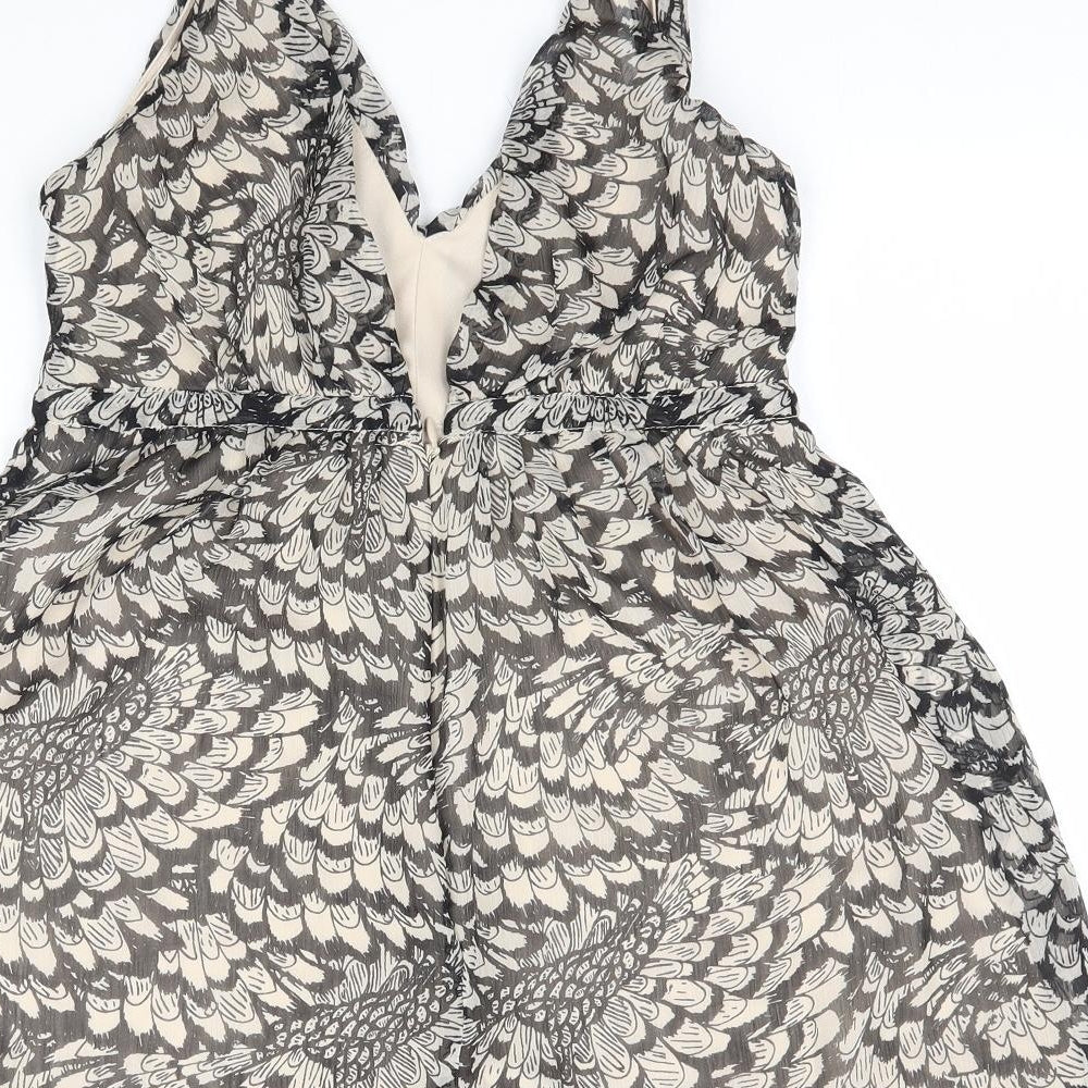 VILA Womens Beige Animal Print  Camisole Blouse Size XL  - Feather pattern
