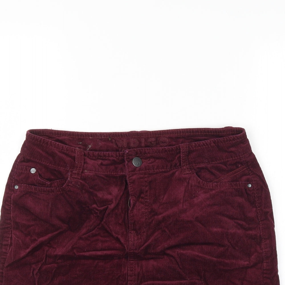 Indego Womens Purple  Corduroy A-Line Skirt Size 8