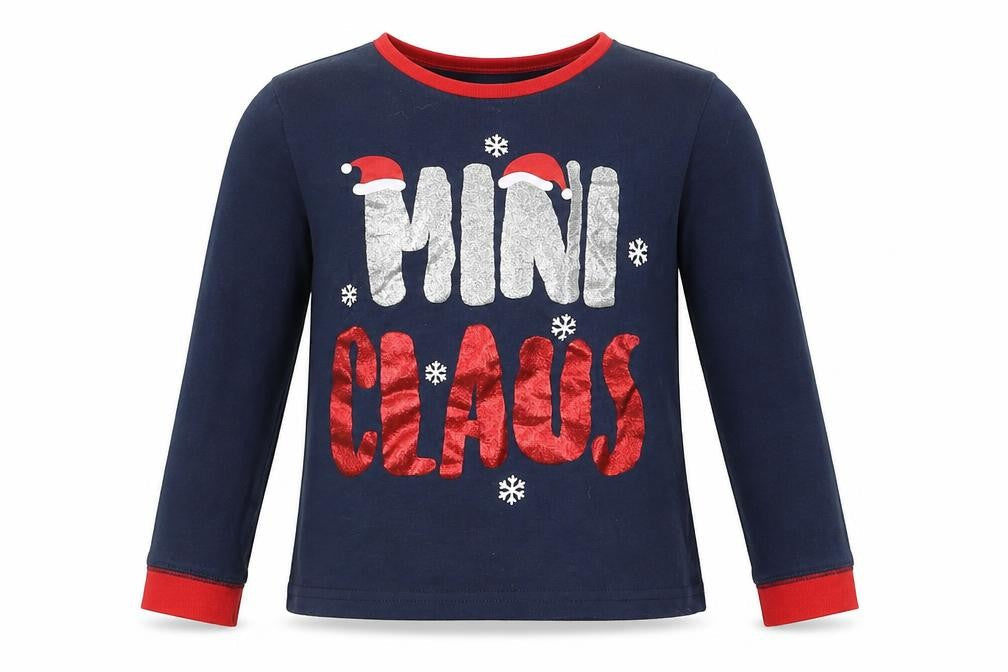 Preworn Girls Blue Geometric  Top Pyjama Top Size 3-4 Years  - Christmas