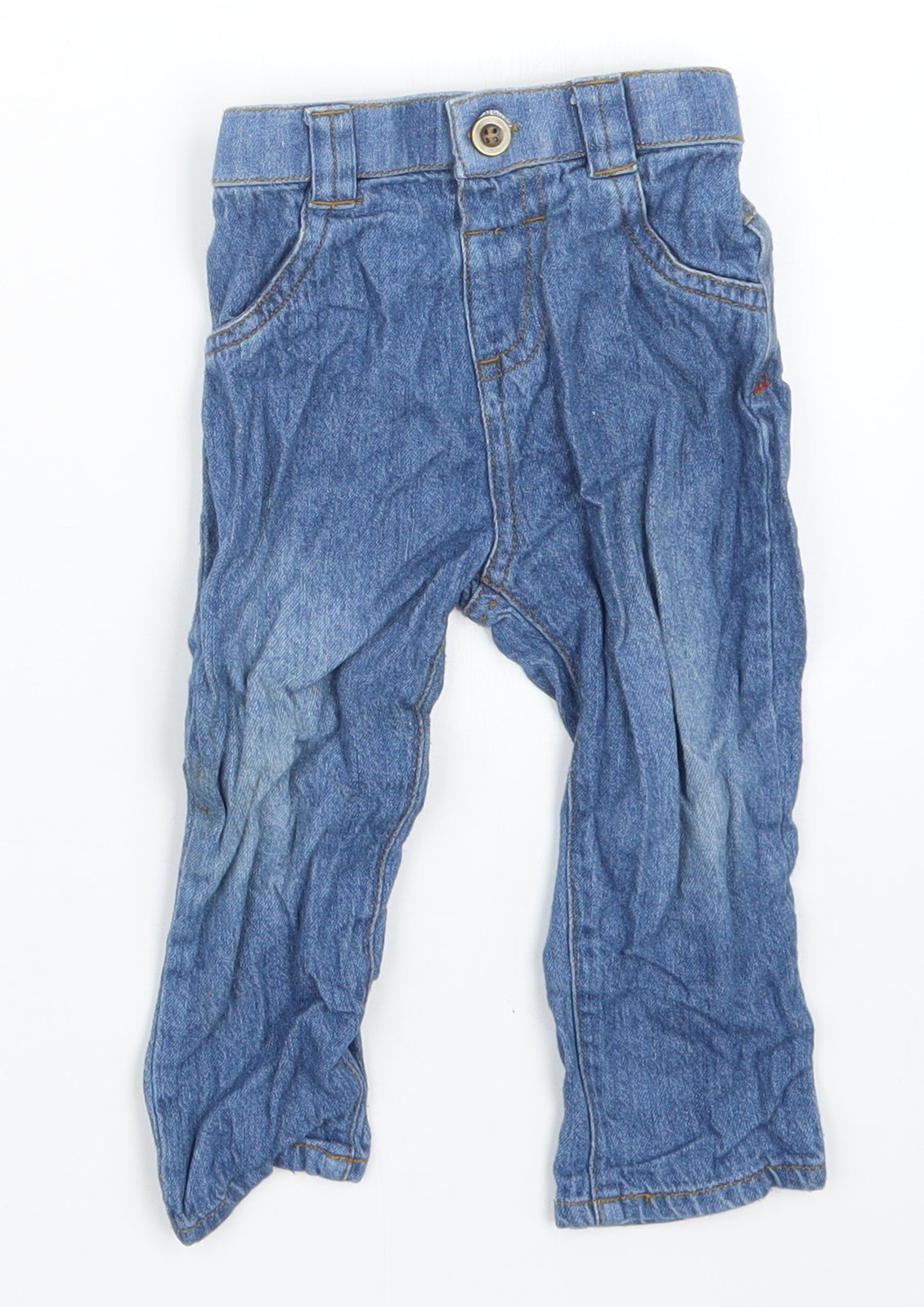 Nutmeg Boys Blue  Denim Cargo Jeans Size 9-12 Months