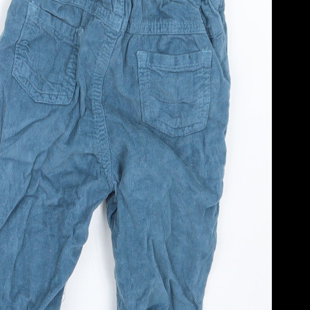 BHS Boys Blue  Velvet Cargo Trousers Size 9-12 Months