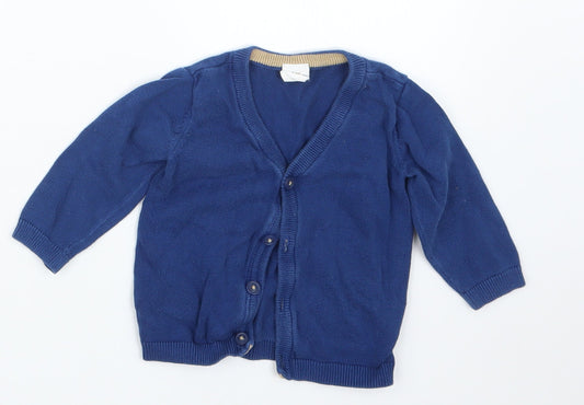 H&M Boys Blue  Knit Cardigan Jumper Size 6-9 Months