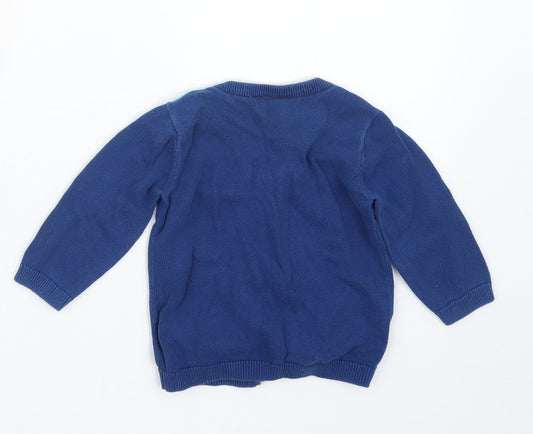 H&M Boys Blue  Knit Cardigan Jumper Size 6-9 Months