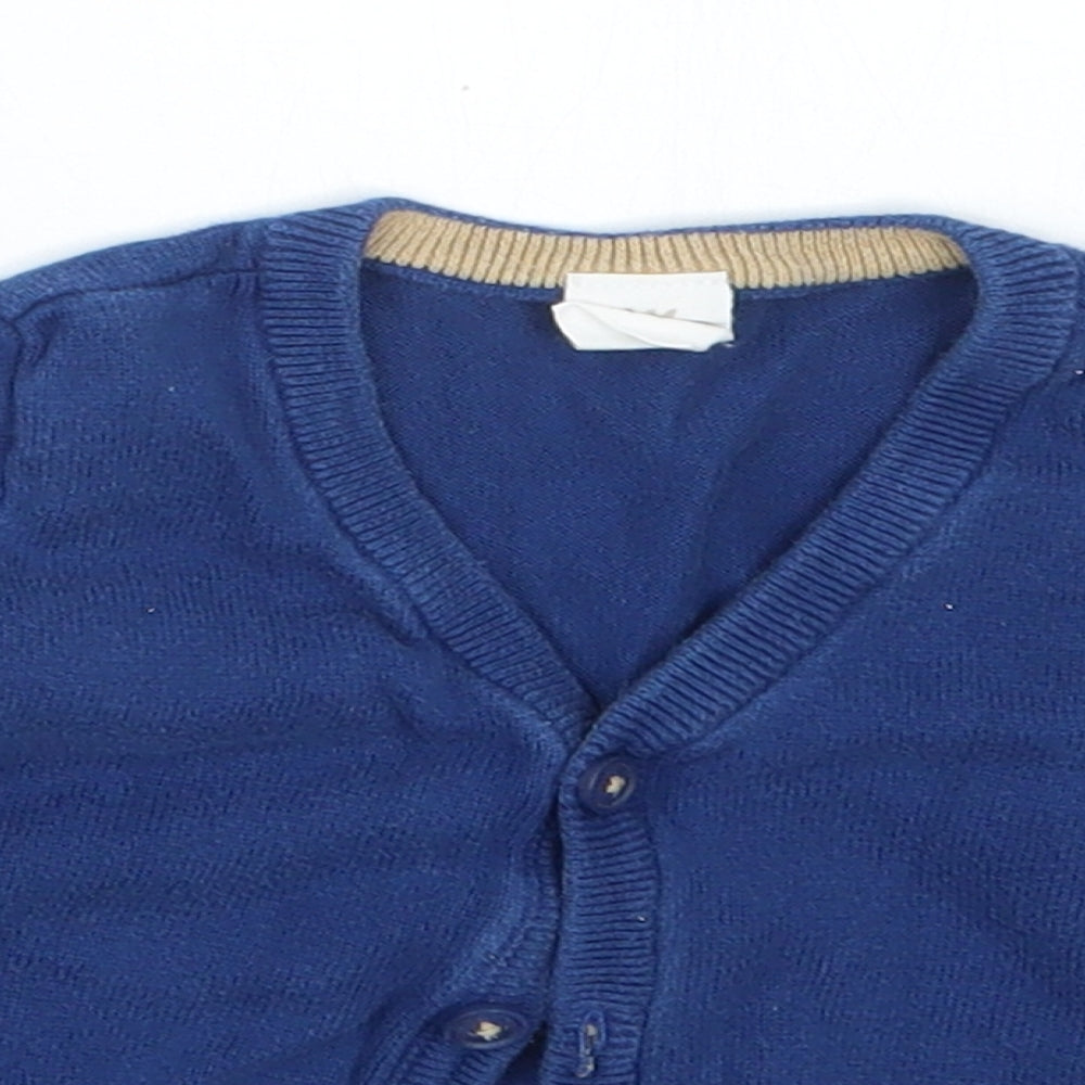 H&M Boys Blue  Knit Cardigan Jumper Size 6-9 Months