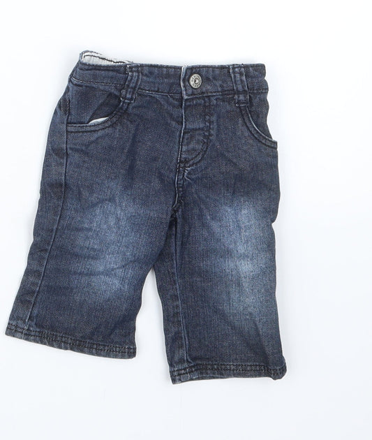 Mothercare Boys Blue  Denim Cargo Jeans Size 0-3 Months