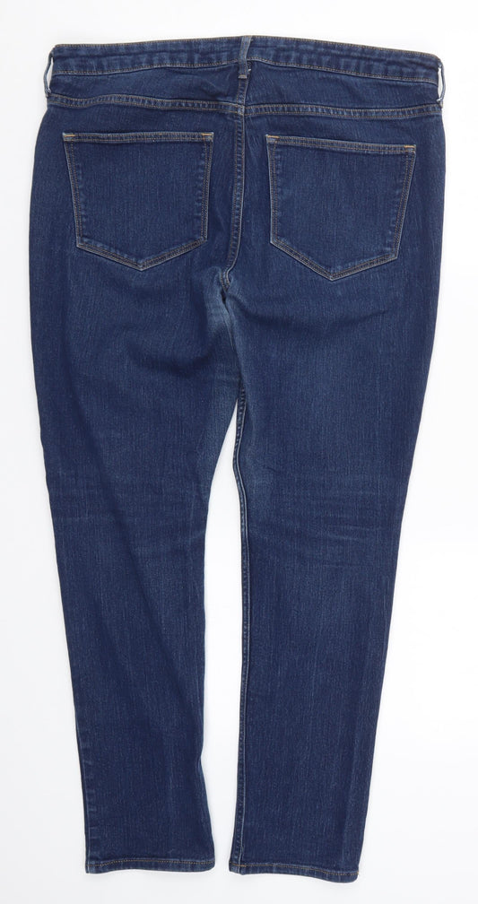 H&M Womens Blue  Denim Skinny Jeans Size 34 in L27 in