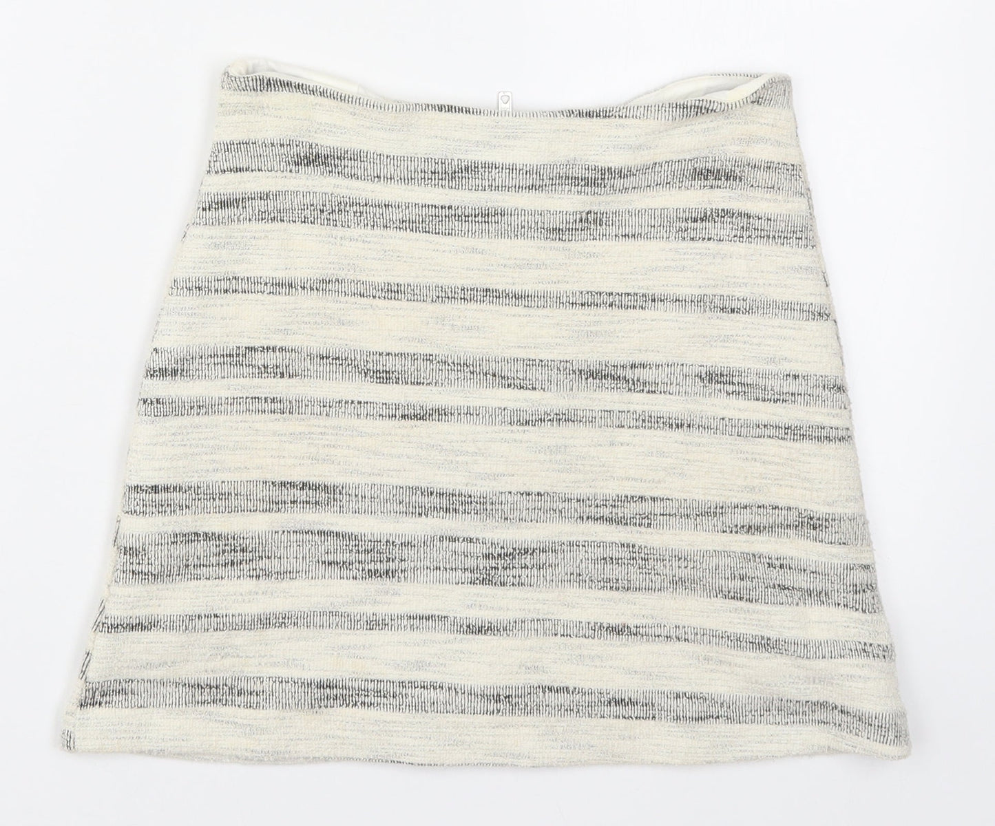Topshop Womens Beige Striped  Mini Skirt Size 8