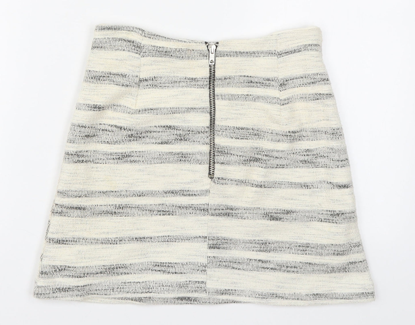 Topshop Womens Beige Striped  Mini Skirt Size 8