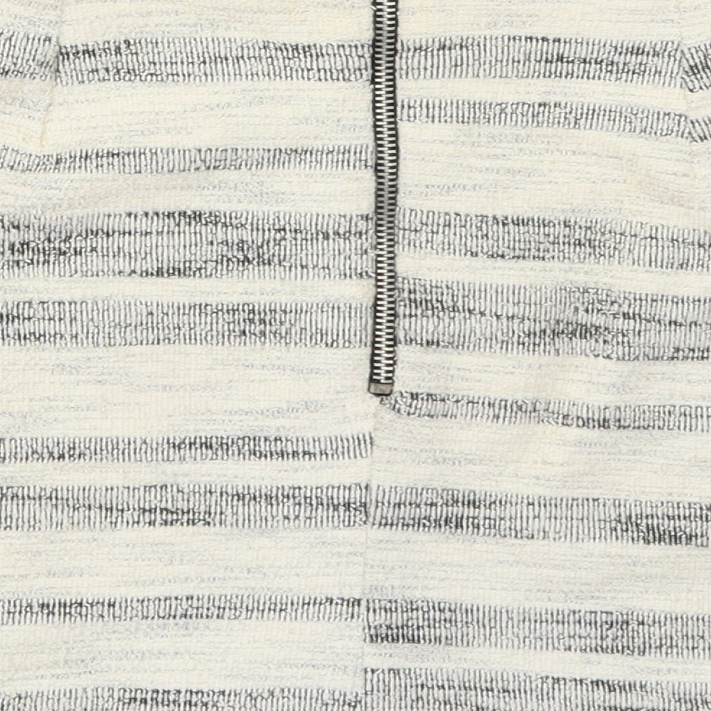 Topshop Womens Beige Striped  Mini Skirt Size 8