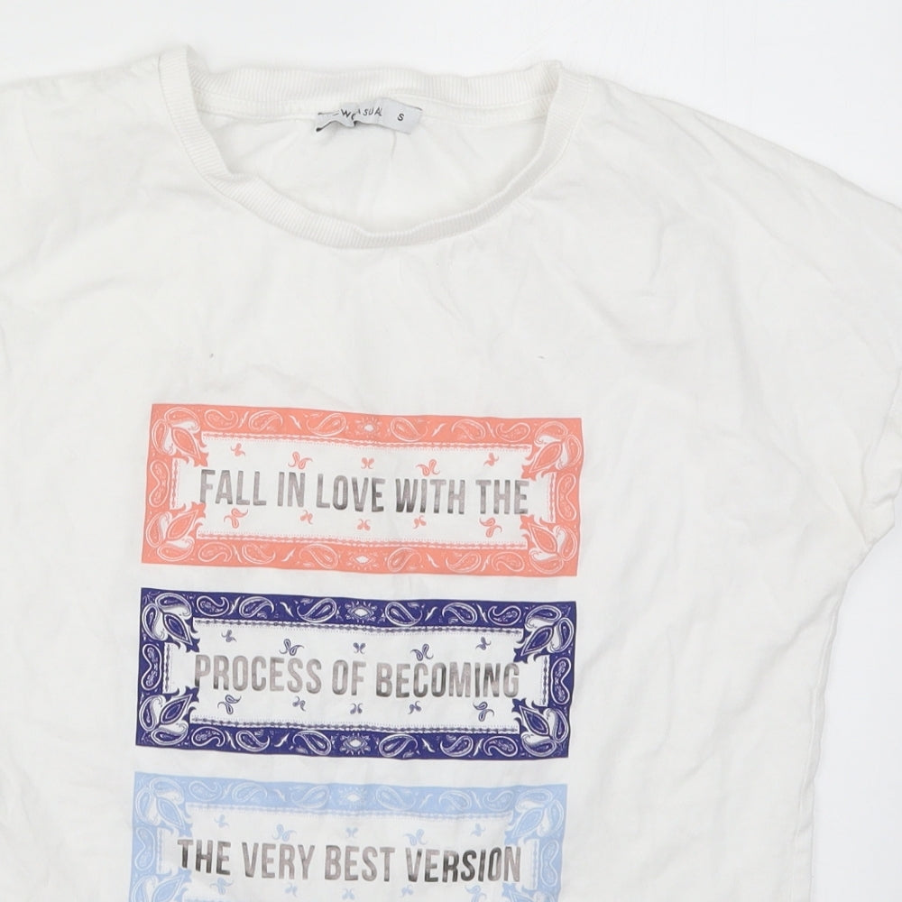 LC Waikiki Womens White   Basic T-Shirt Size S  - Fall in Love with the Process of Becoming the Very Best Version of Yourself