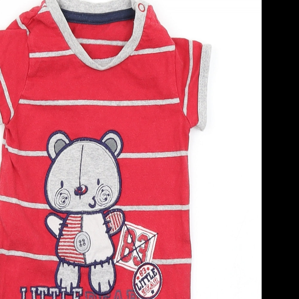 Matalan Boys Red Striped  Romper One-Piece Size 3-6 Months