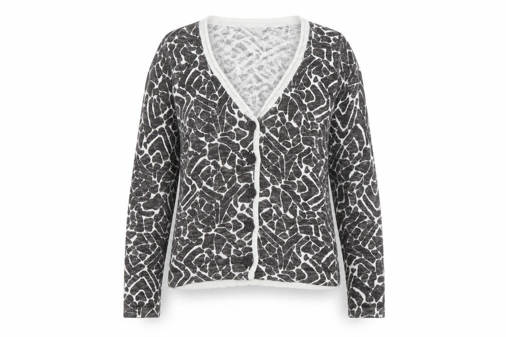 Minuet Womens Brown Animal Print Knit Cardigan Jumper Size 8