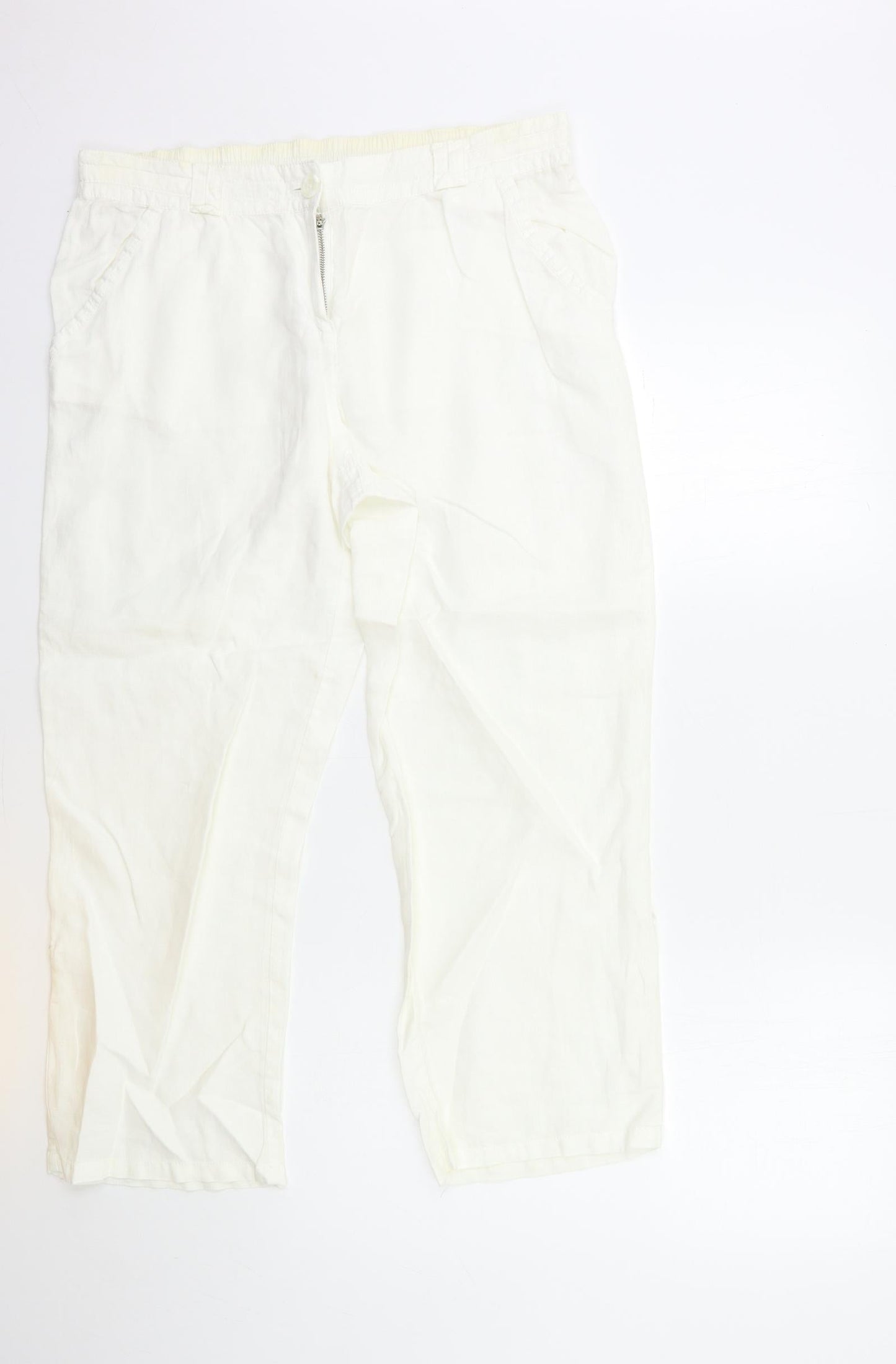 Preworn Womens White   Cropped Trousers Size 34 in L25 in