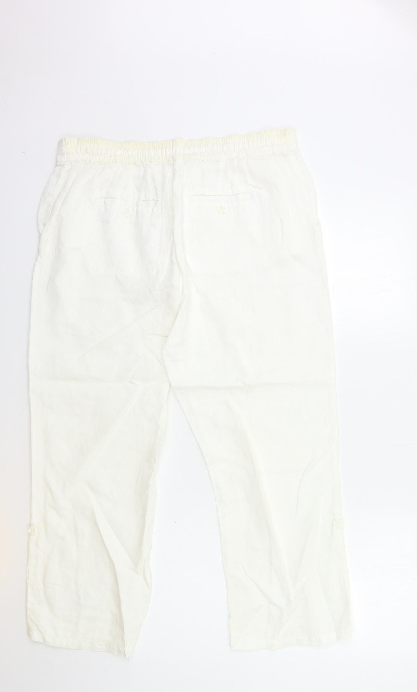 Preworn Womens White   Cropped Trousers Size 34 in L25 in