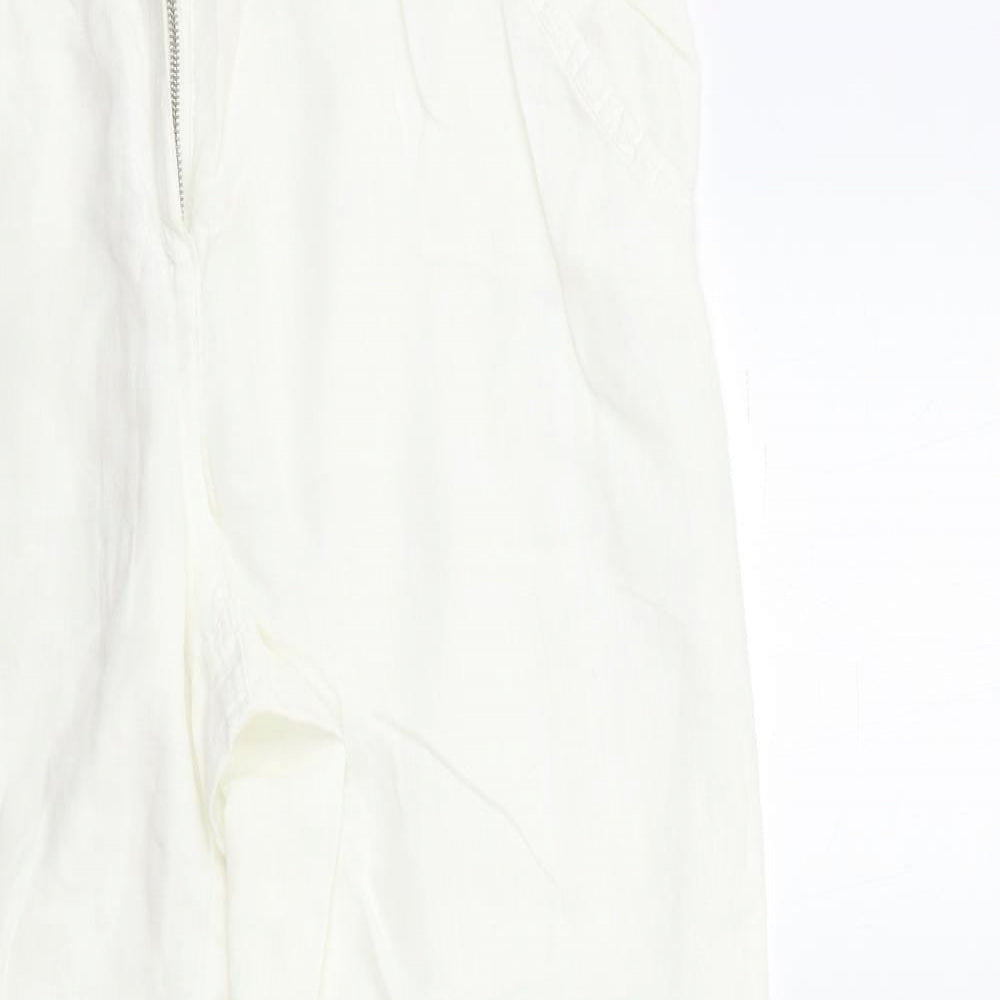 Preworn Womens White   Cropped Trousers Size 34 in L25 in