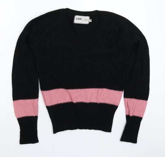 Lee Womens Black  Knit Pullover Jumper Size M