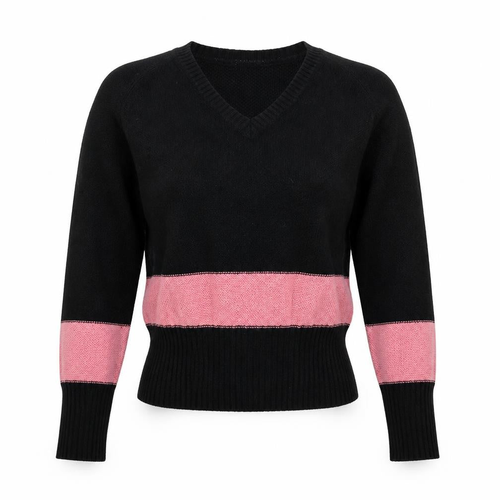 Womens UK M Regular Lee Black Pullover Cable-Knit