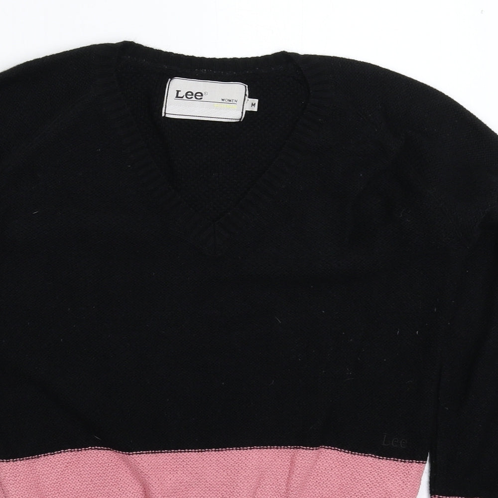 Lee Womens Black  Knit Pullover Jumper Size M
