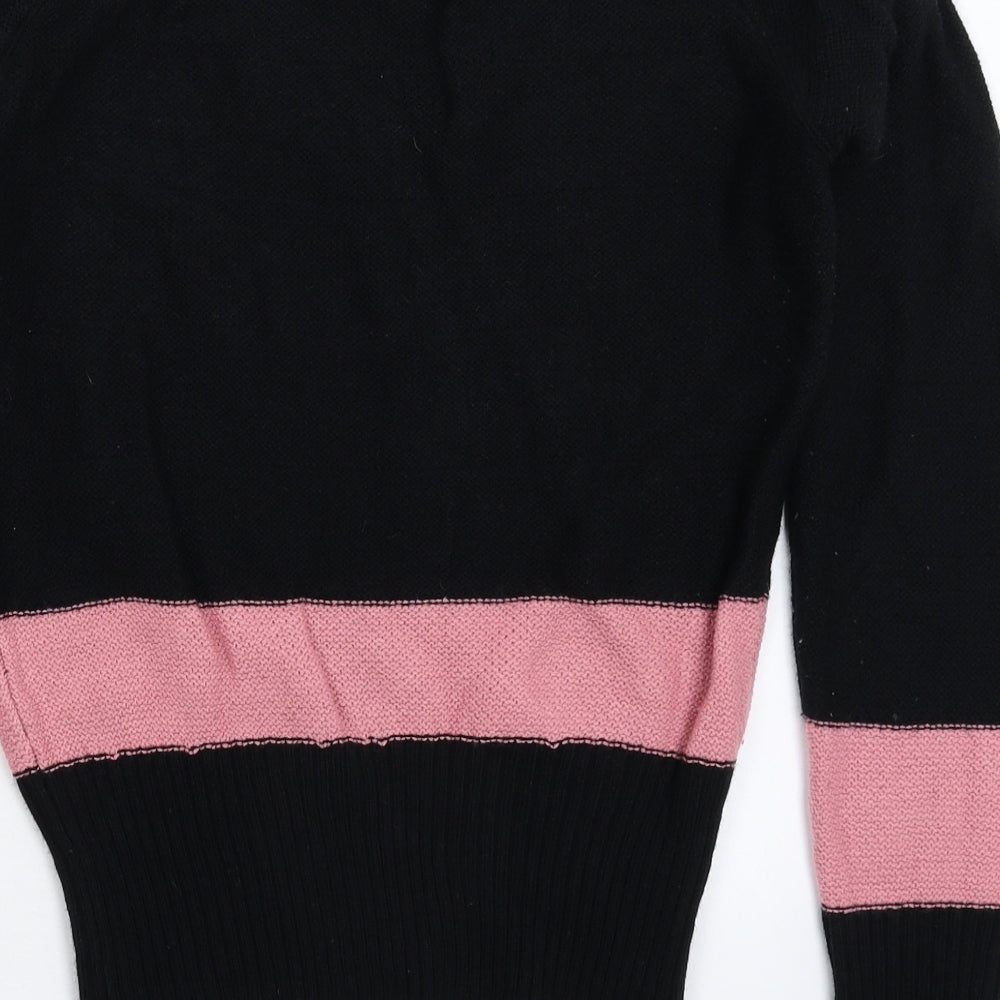 Lee Womens Black  Knit Pullover Jumper Size M