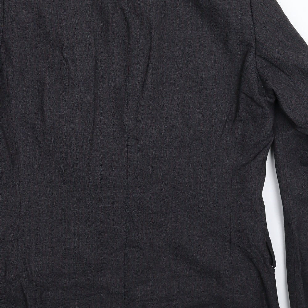 Thornton Mens Grey Striped  Jacket Suit Jacket Size 42