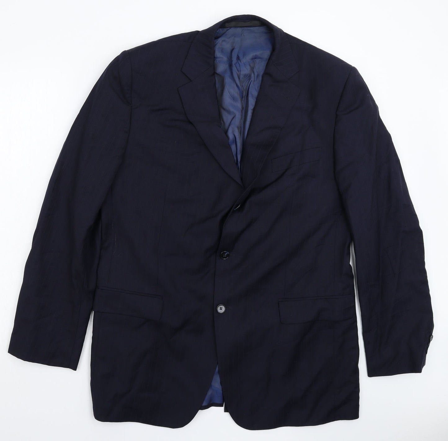 Marks and Spencer Mens Blue Striped  Jacket Suit Jacket Size 44