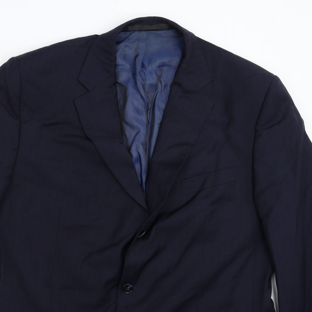 Marks and Spencer Mens Blue Striped  Jacket Suit Jacket Size 44
