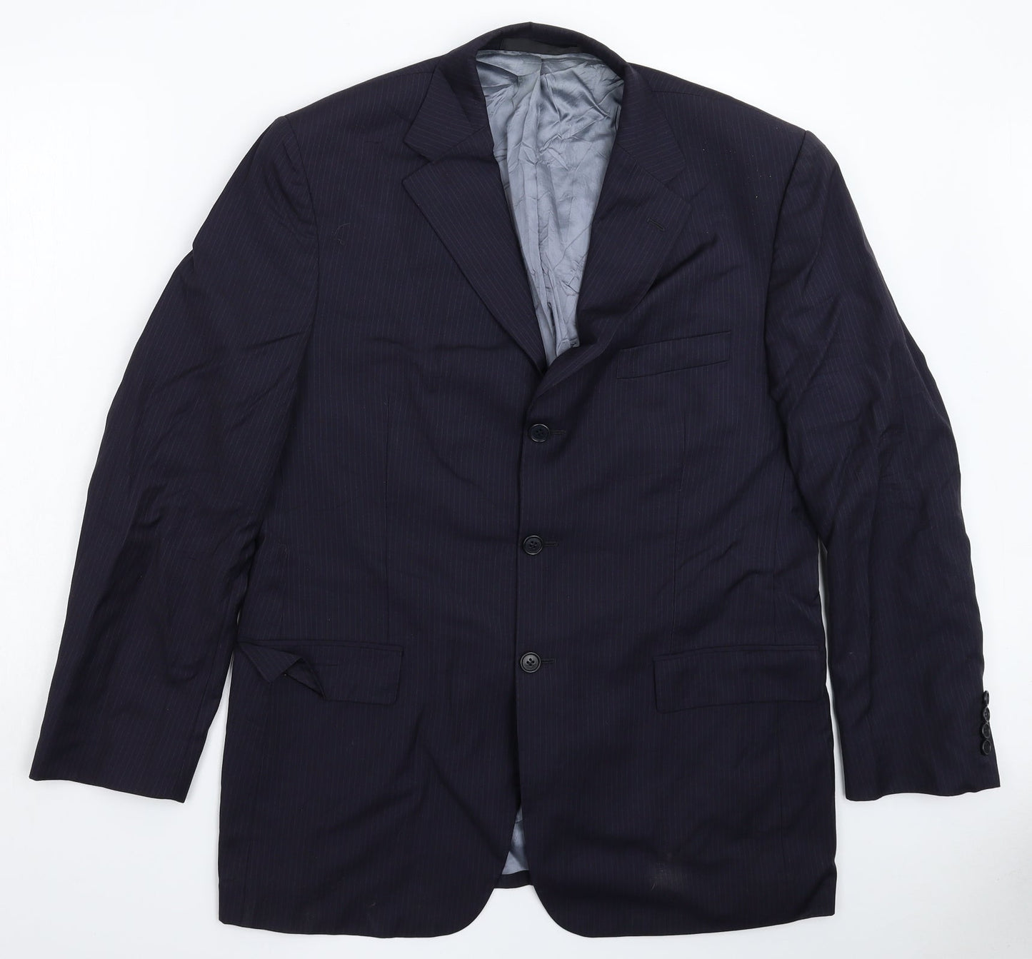 Marks and Spencer Mens Blue Striped  Jacket Suit Jacket Size 42