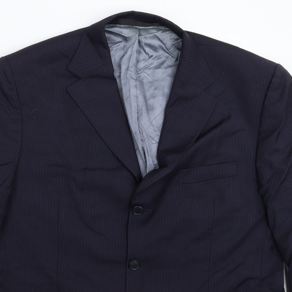 Marks and Spencer Mens Blue Striped  Jacket Suit Jacket Size 42