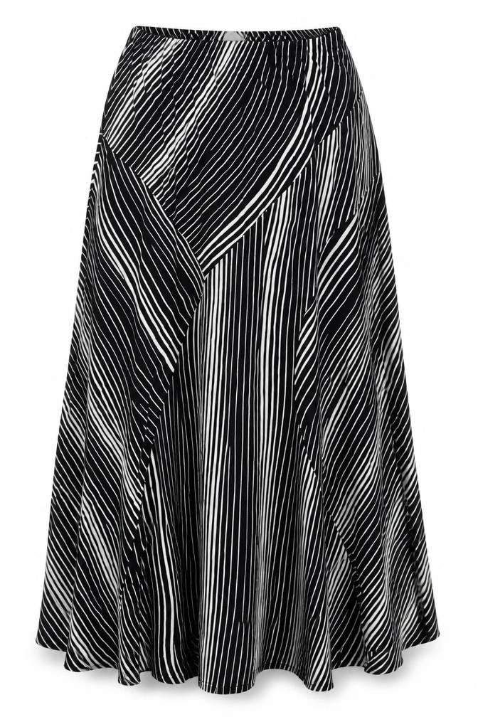 ELVI Womens Multicoloured Striped  Maxi Skirt Size 36 in