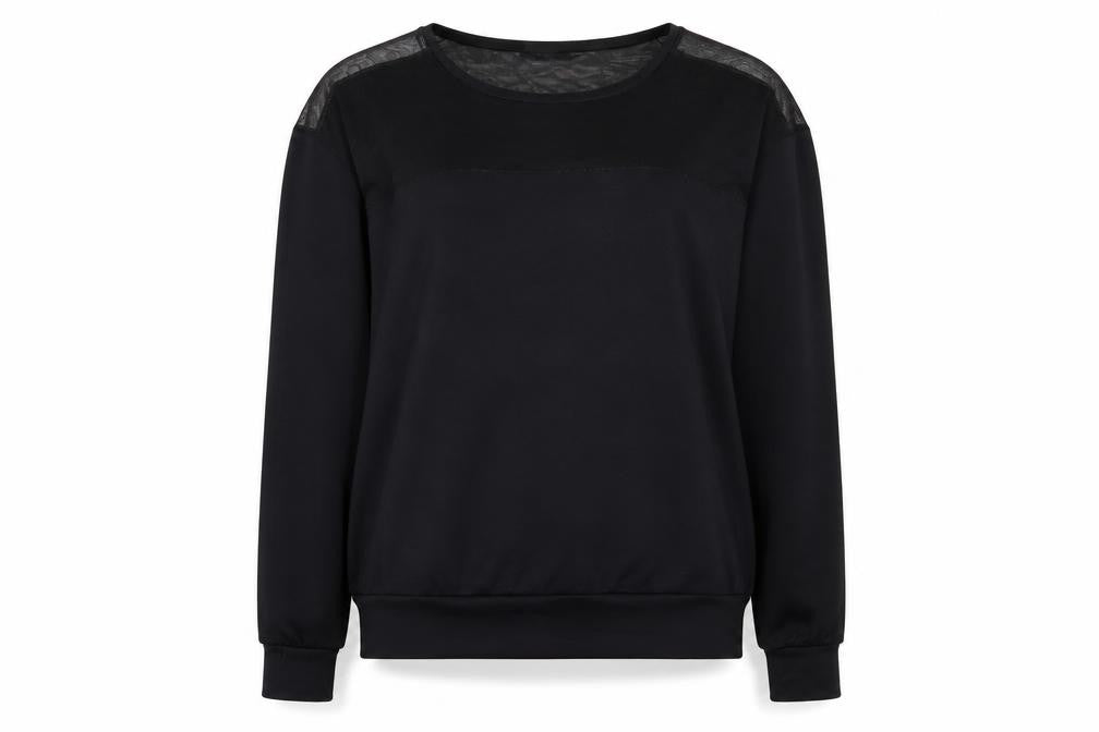 Front view of Missguided women’s black jumper, size UK 10