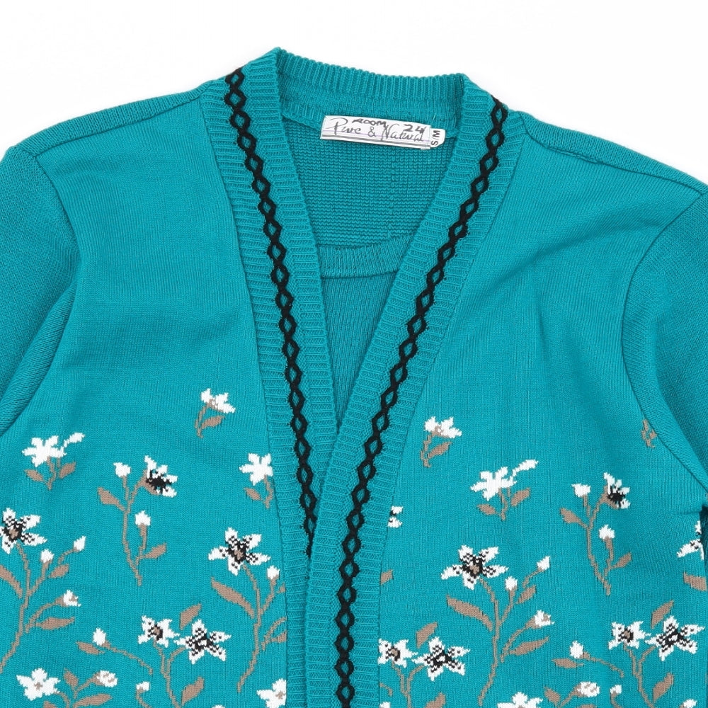 Pure & natural Womens Green Floral  Pullover Jumper Size S