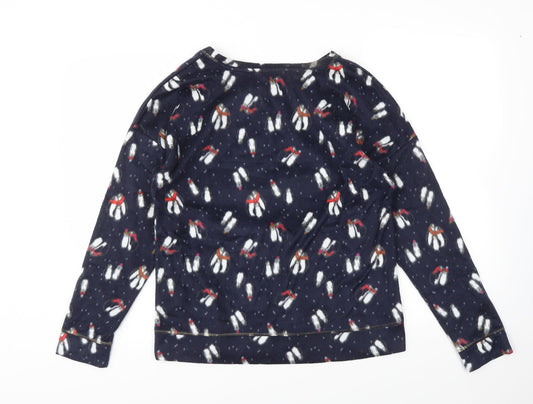 M&S Womens Blue Animal Print  Top Pyjama Top Size M