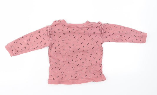 H&M Girls Pink   Pullover Jumper Size 9-12 Months