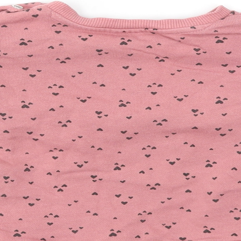 H&M Girls Pink   Pullover Jumper Size 9-12 Months